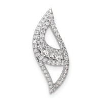 14K White Gold 0.38 Carat Lab Grown Diamond VS SI+ G+ Complete Fashion Chain Slide Pendant view 1