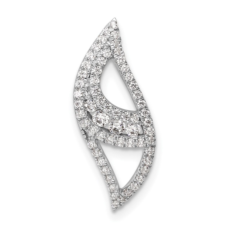 14k White Gold 3/8 carat Lab Grown Diamond VS/SI+ G+ Complete Fashion Chain Slide Pendant
