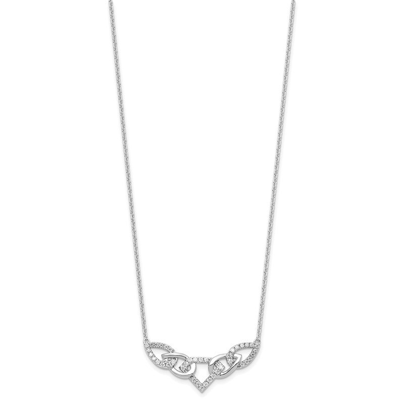 14k White Gold 1/2 carat Lab Grown Diamond VS/SI+ G+ 18 inch Fashion Teardrop Necklace