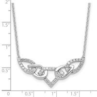 14K White Gold 0.50 Carat Lab Grown Diamond VS SI+ G+ Fashion Teardrop Necklace, 18" view 5