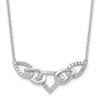 14K White Gold 0.50 Carat Lab Grown Diamond VS SI+ G+ Fashion Teardrop Necklace, 18" view 1