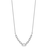 14K White Gold 0.50 Carat Lab Grown Diamond VS SI+ G+ Fashion Link Necklace, 18.25" view 2