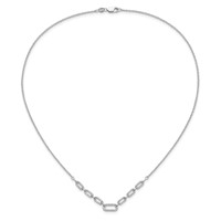 14K White Gold 0.50 Carat Lab Grown Diamond VS SI+ G+ Fashion Link Necklace, 18.25" view 4