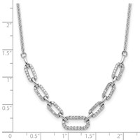 14K White Gold 0.50 Carat Lab Grown Diamond VS SI+ G+ Fashion Link Necklace, 18.25" view 5