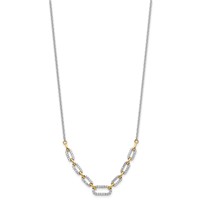 14K Two-tone 0.50 Carat Lab Grown Diamond VS SI+ G+ Fashion Link Necklace, 18.25" view 2