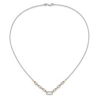 14K Two-tone 0.50 Carat Lab Grown Diamond VS SI+ G+ Fashion Link Necklace, 18.25" view 4