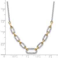 14K Two-tone 0.50 Carat Lab Grown Diamond VS SI+ G+ Fashion Link Necklace, 18.25" view 5