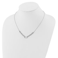 14K White Gold 1 Carat Lab Grown Diamond VS SI+ G+ Fashion Link Necklace, 18" view 3