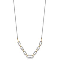 14K Two-tone 1 Carat Lab Grown Diamond VS SI+ G+ Fashion Link Necklace, 18" view 2