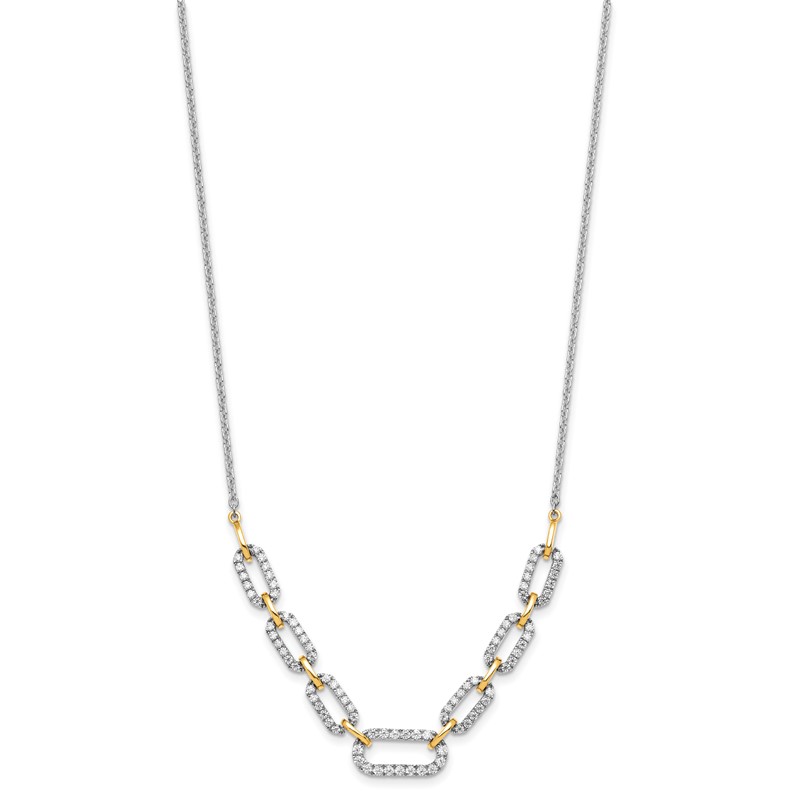 14k Two-tone 1 carat Lab Grown Diamond VS/SI+ G+ 18 inch Fashion Link Necklace