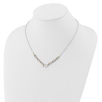 14K Two-tone 1 Carat Lab Grown Diamond VS SI+ G+ Fashion Link Necklace, 18" view 3