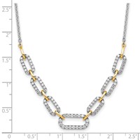 14K Two-tone 1 Carat Lab Grown Diamond VS SI+ G+ Fashion Link Necklace, 18" view 5