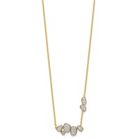 14K Yellow Gold 0.50 Carat Lab Grown Diamond VS SI+ G+ Complete Fashion Cluster Necklace, 16" view 2