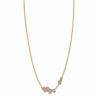 14K Yellow Gold 0.50 Carat Lab Grown Diamond VS SI+ G+ Complete Fashion Cluster Necklace, 16" view 3