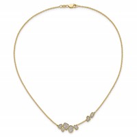 14K Yellow Gold 0.50 Carat Lab Grown Diamond VS SI+ G+ Complete Fashion Cluster Necklace, 16" view 5