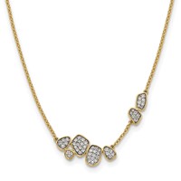 14K Yellow Gold 0.50 Carat Lab Grown Diamond VS SI+ G+ Complete Fashion Cluster Necklace, 16" view 1