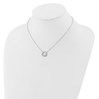 14K White Gold 0.20 Carat Lab Grown Diamond VS SI+ G+ Complete Fashion Swirl Circle Design Necklace, 18" view 3