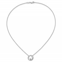 14K White Gold 0.20 Carat Lab Grown Diamond VS SI+ G+ Complete Fashion Swirl Circle Design Necklace, 18" view 4