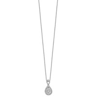 14K White Gold 0.20 Carat Lab Grown Diamond VS SI+ G+ Complete Teardrop Pendant Necklace, 18" view 2
