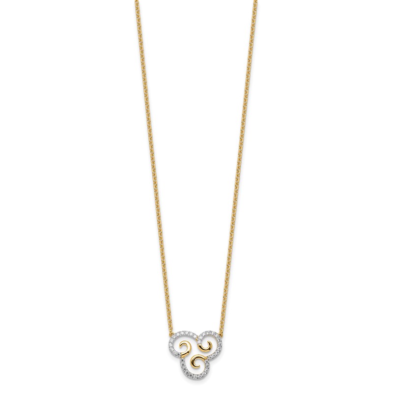 14k 1/4 carat Lab Grown Diamond VS/SI+ G+ Complete Swirls 18 inch Necklace