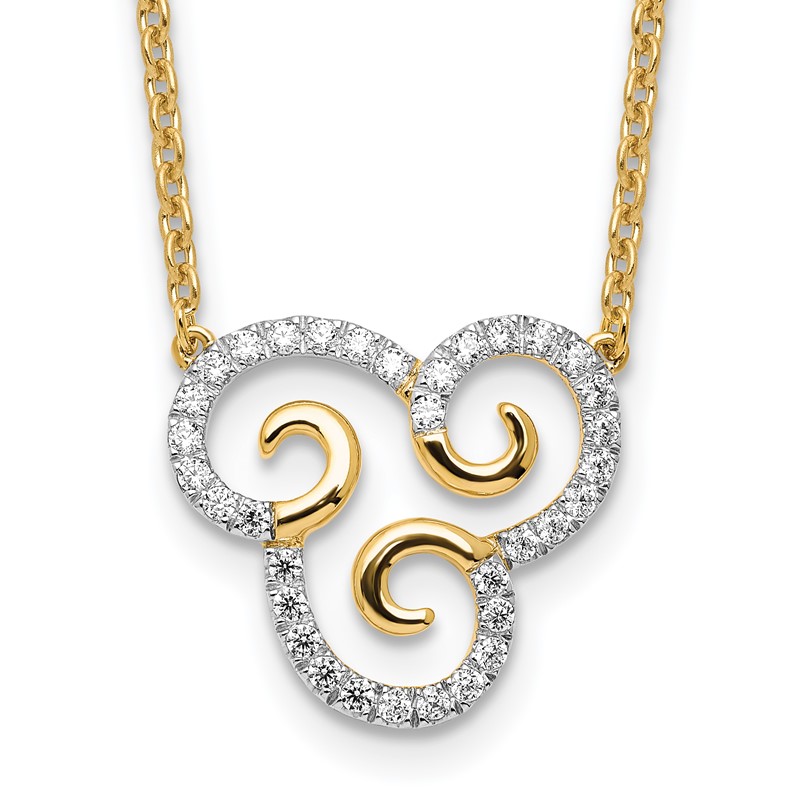 14k 1/4 carat Lab Grown Diamond VS/SI+ G+ Complete Swirls 18 inch Necklace