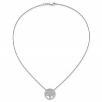 14K White Gold 0.33 Carat Lab Grown Diamond VS SI+ G+ Complete Tree of Life Necklace, 18" view 4