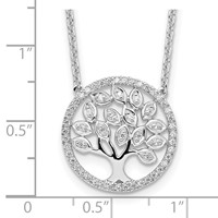 14K White Gold 0.33 Carat Lab Grown Diamond VS SI+ G+ Complete Tree of Life Necklace, 18" view 5