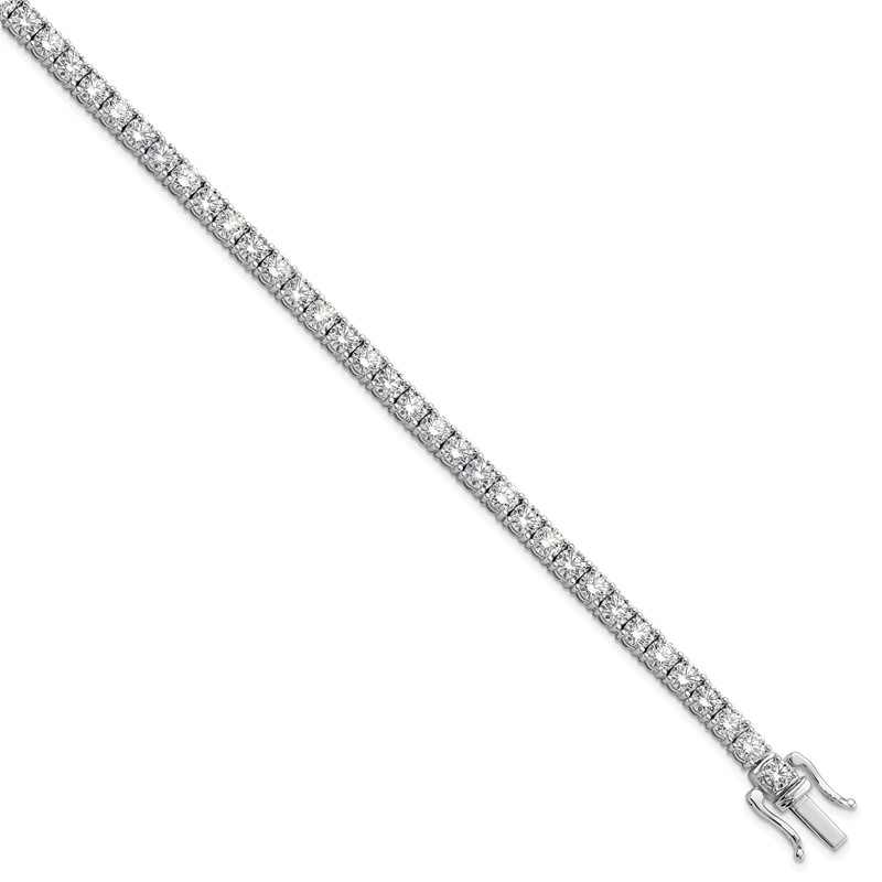 14k White Gold 32 carat Lab Grown Diamond VS/SI+ G+ 18 inch Tennis Necklace