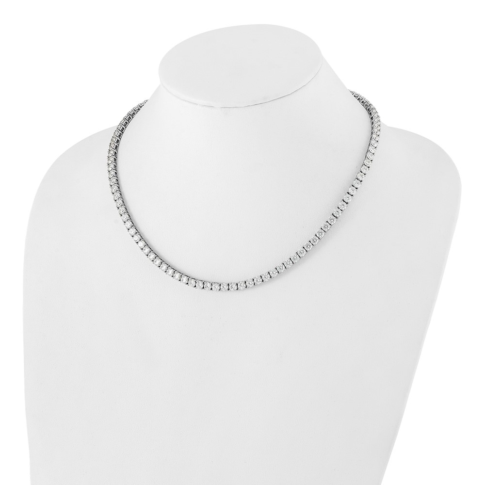 14k White Gold 32 carat Lab Grown Diamond VS/SI+ G+ 18 inch Tennis Necklace (PM9708-3265-WLG)