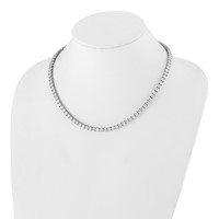 14K White Gold 32.12 Carat Lab Grown Diamond VS SI+ G+ Tennis Necklace, 18" view 4