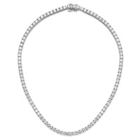 14K White Gold 32.12 Carat Lab Grown Diamond VS SI+ G+ Tennis Necklace, 18" view 5