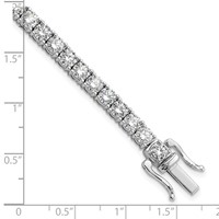 14K White Gold 32.12 Carat Lab Grown Diamond VS SI+ G+ Tennis Necklace, 18" view 3