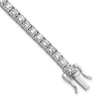 14K White Gold 32.12 Carat Lab Grown Diamond VS SI+ G+ Tennis Necklace, 18" view 1