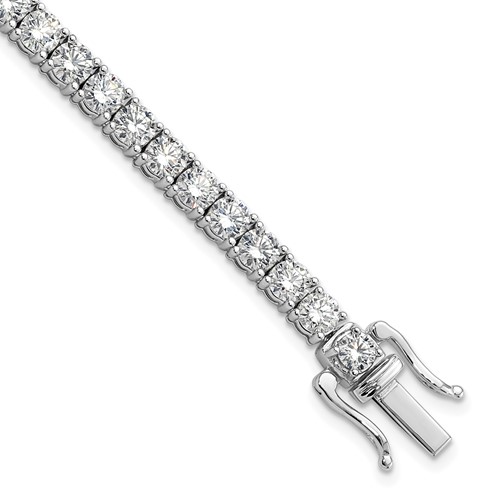 14K White Gold 32.12 Carat Lab Grown Diamond VS SI+ G+ Tennis Necklace, 18"