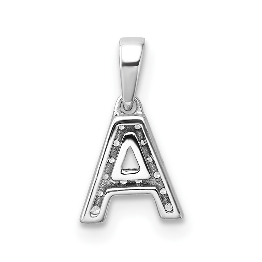 14K White Gold Diamond Letter A Initial with Bail Pendant (PM9797A-006-WA)