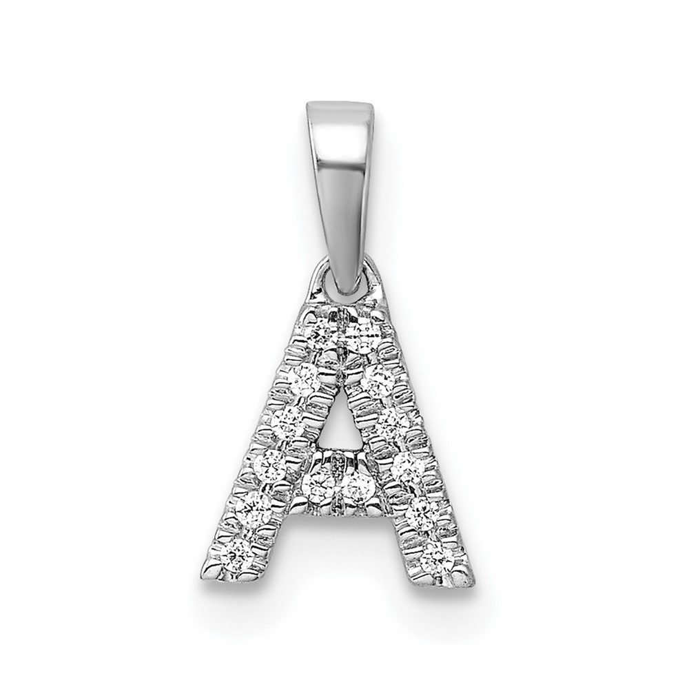14K White Gold Diamond Letter A Initial with Bail Pendant (PM9797A-006-WA)