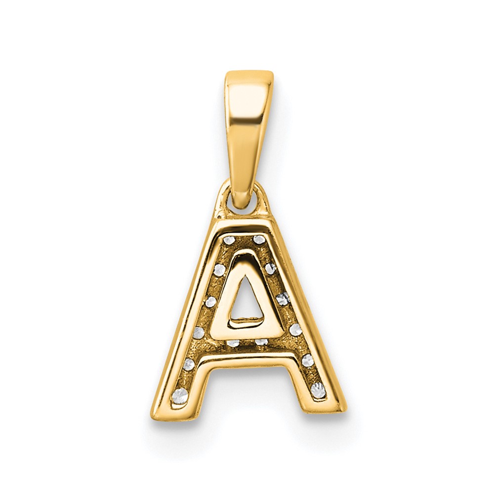 14K  Diamond Letter A Initial with Bail Pendant (PM9797A-006-YA)
