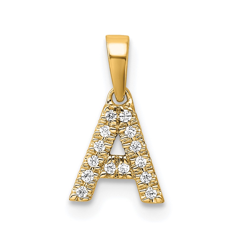14K  Diamond Letter A Initial with Bail Pendant (PM9797A-006-YA)