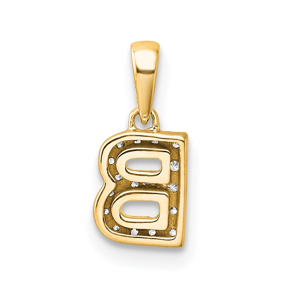 14K  Diamond Letter B Initial with Bail Pendant (PM9797B-009-YA)