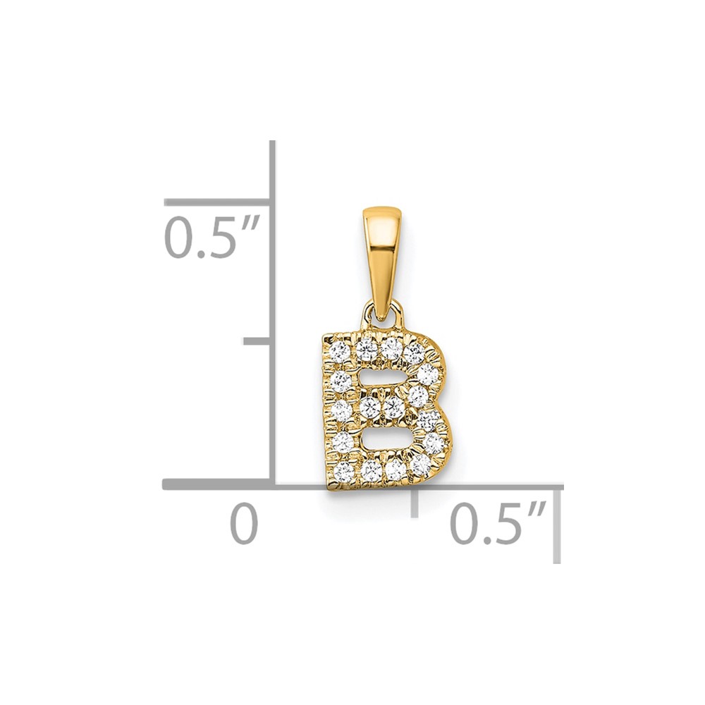 14K  Diamond Letter B Initial with Bail Pendant (PM9797B-009-YA)