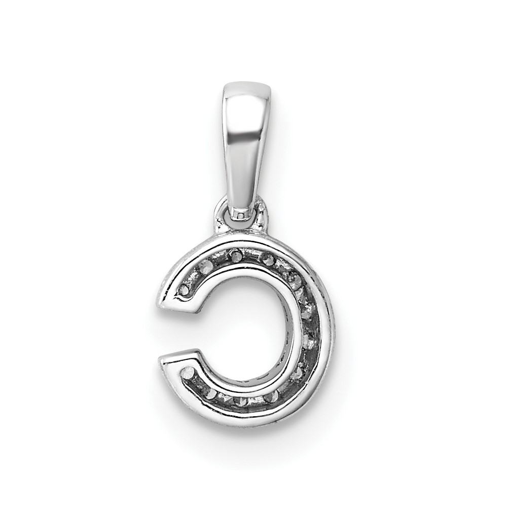 14K  White Gold Diamond Letter C Initial with Bail Pendant (PM9797C-005-WA)
