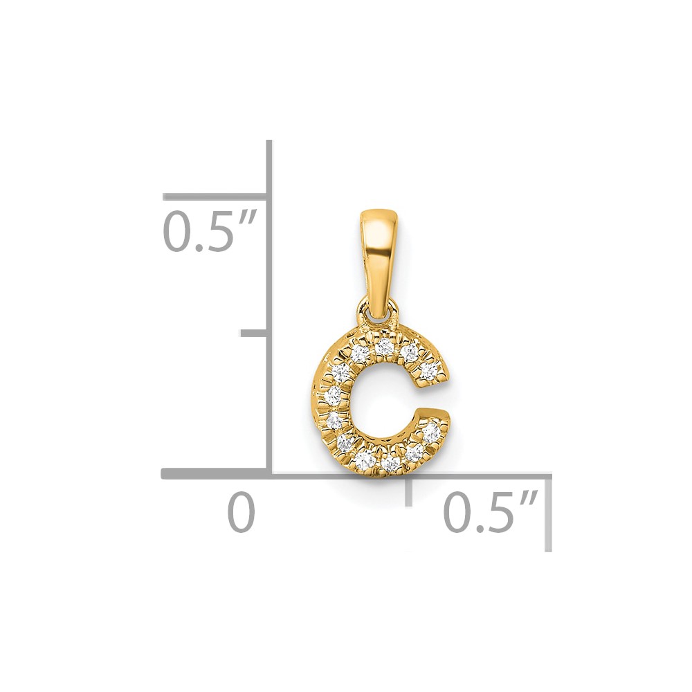 14K  Diamond Letter C Initial with Bail Pendant (PM9797C-005-YA)