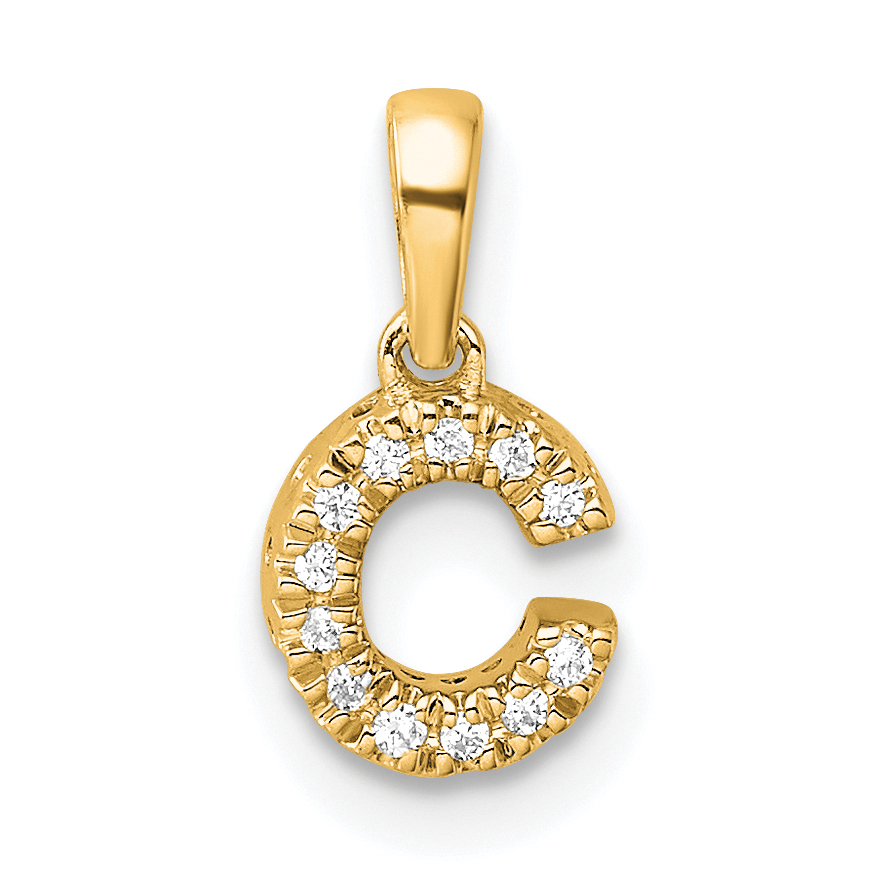 14K  Diamond Letter C Initial with Bail Pendant (PM9797C-005-YA)