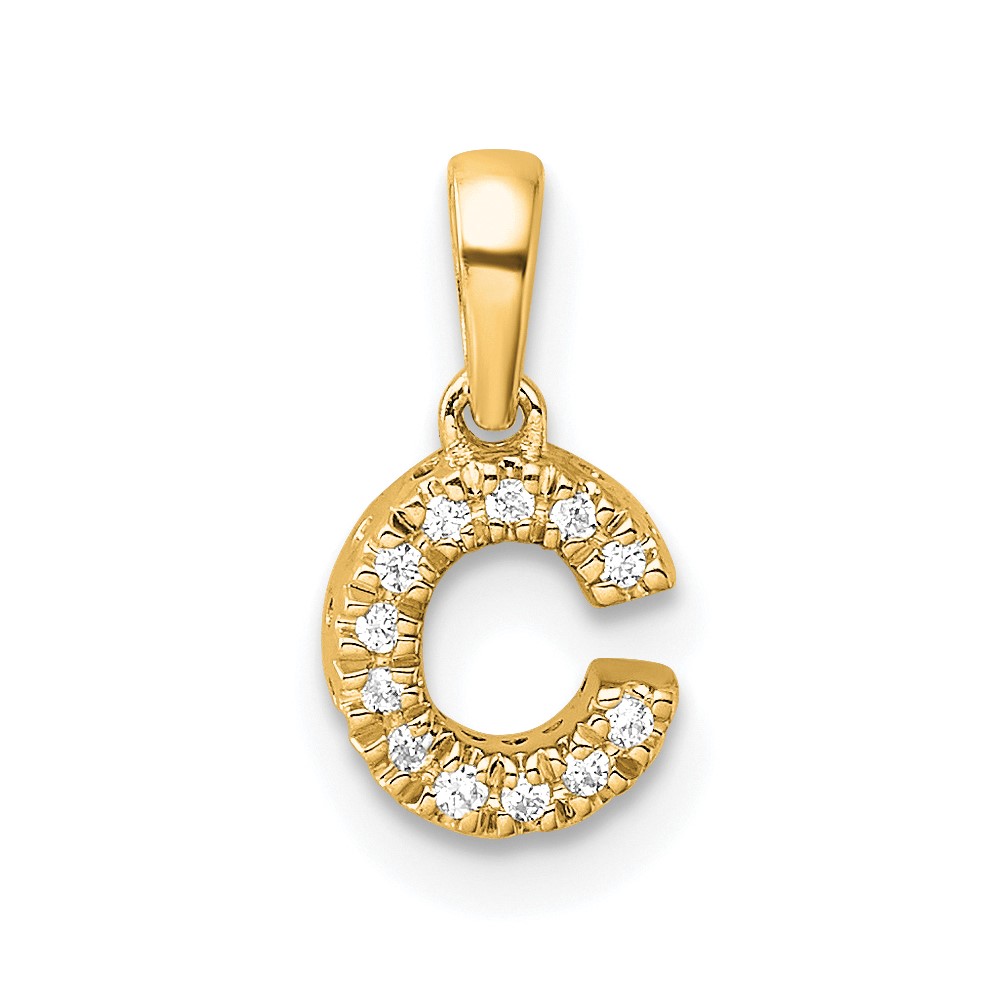 14K  Diamond Letter C Initial with Bail Pendant (PM9797C-005-YA)