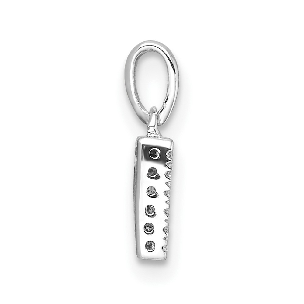 14K  White Gold Diamond Letter D Initial with Bail Pendant (PM9797D-006-WA)