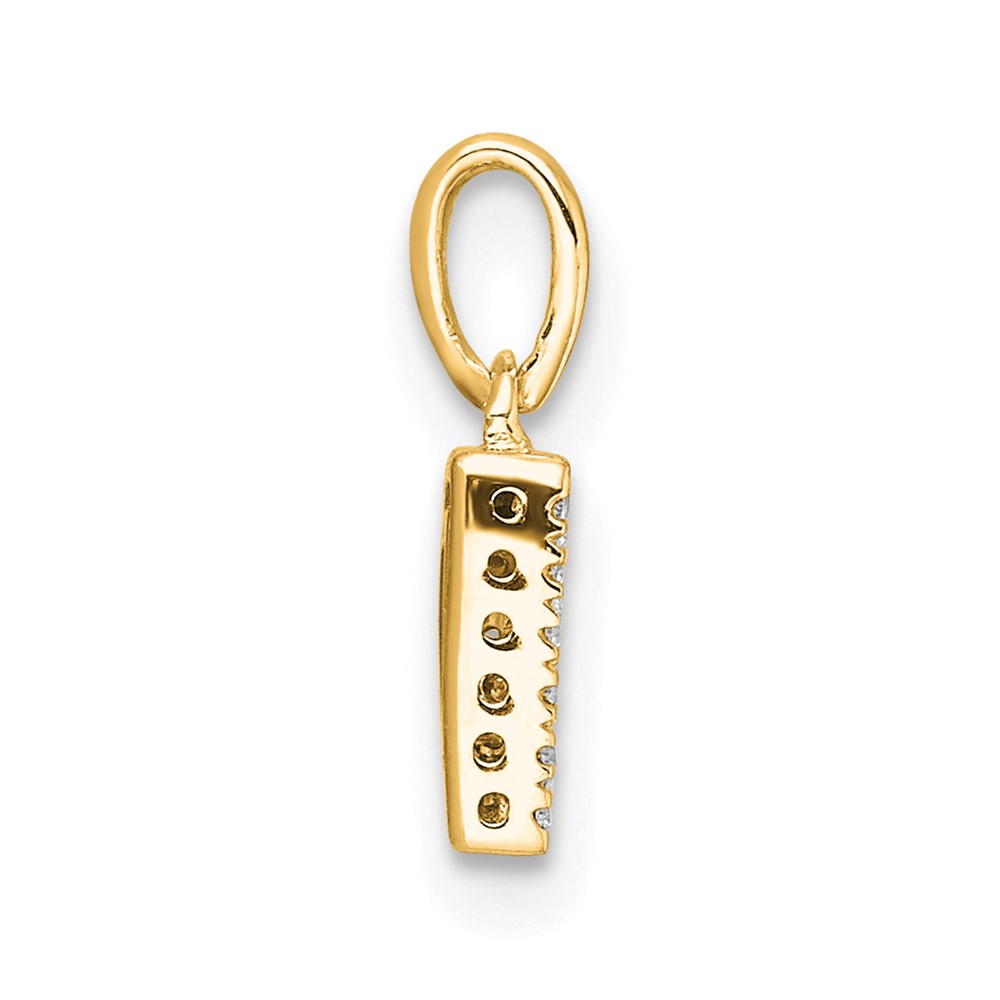 14K  Diamond Letter D Initial with Bail Pendant (PM9797D-006-YA)
