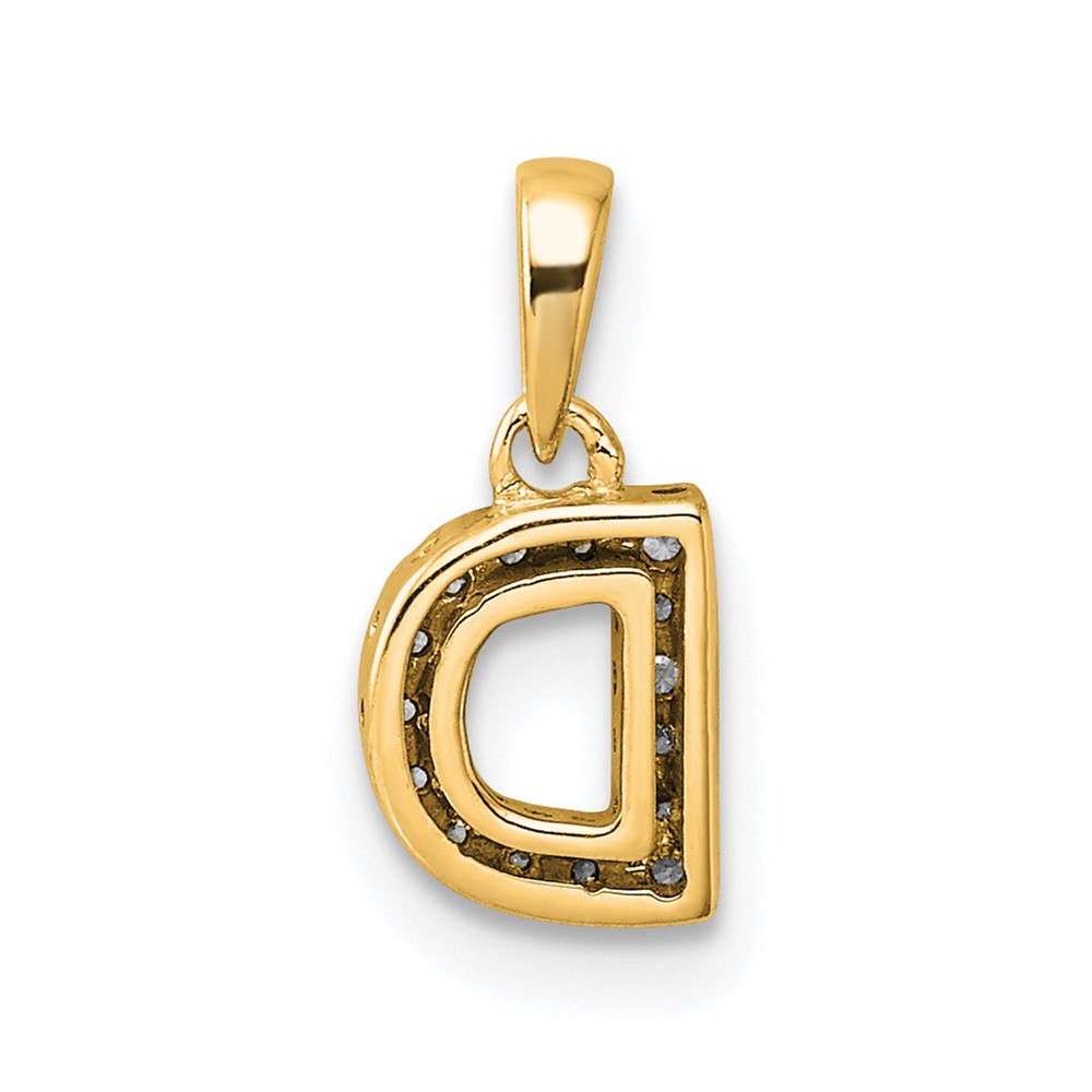 14K  Diamond Letter D Initial with Bail Pendant (PM9797D-006-YA)