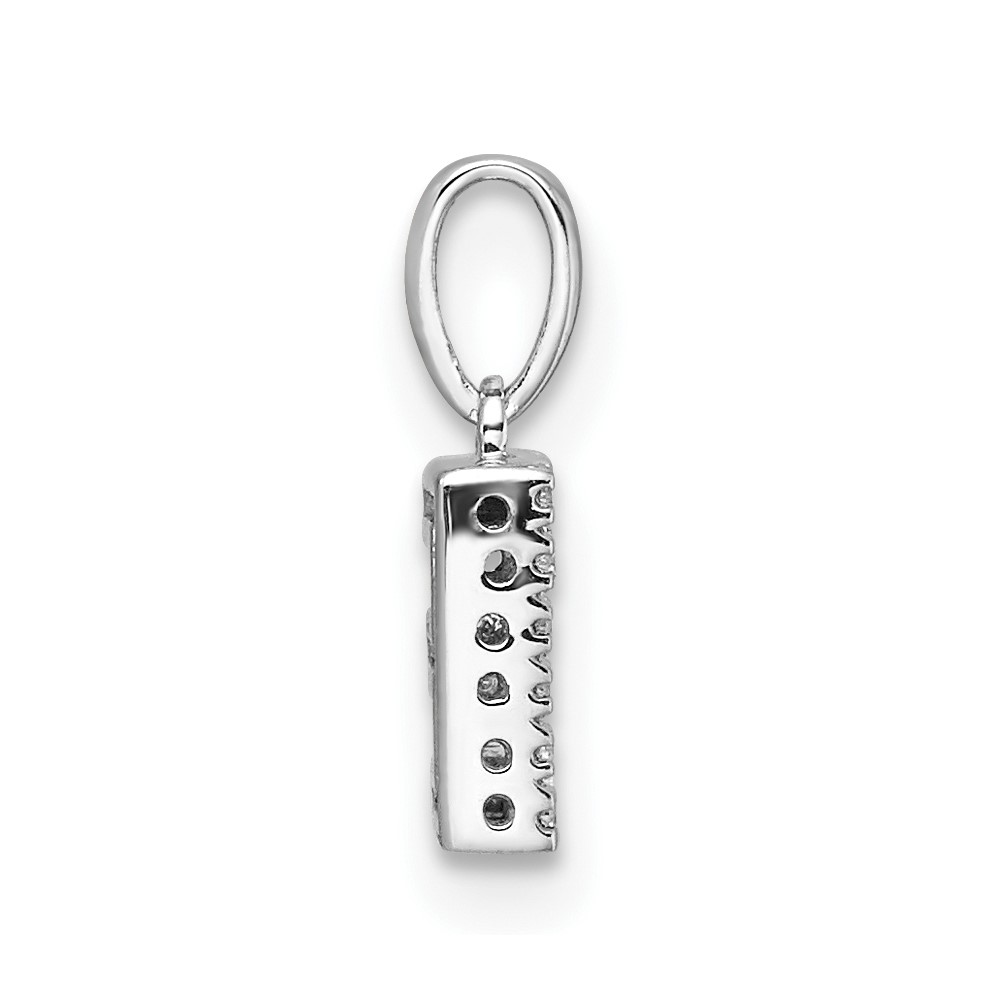 14K  White Gold Diamond Letter E Initial with Bail Pendant (PM9797E-006-WA)
