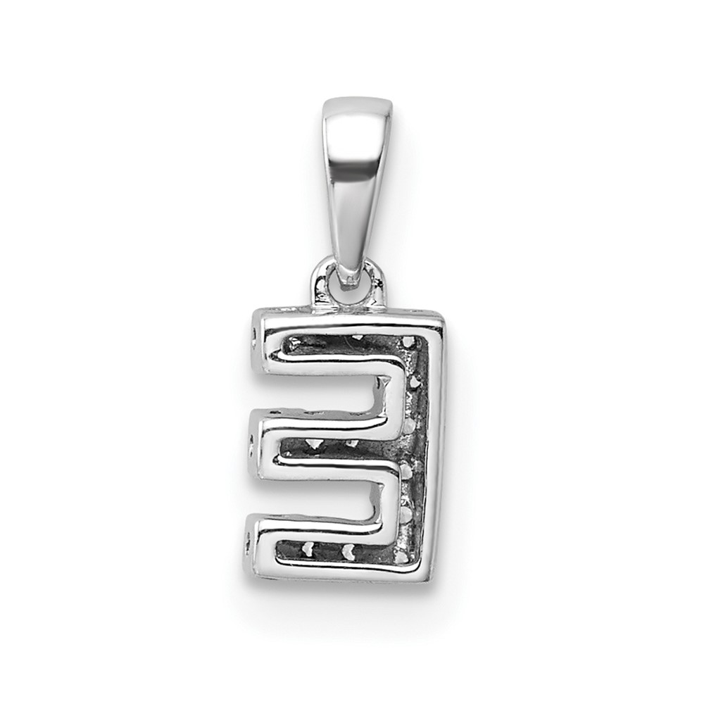 14K  White Gold Diamond Letter E Initial with Bail Pendant (PM9797E-006-WA)