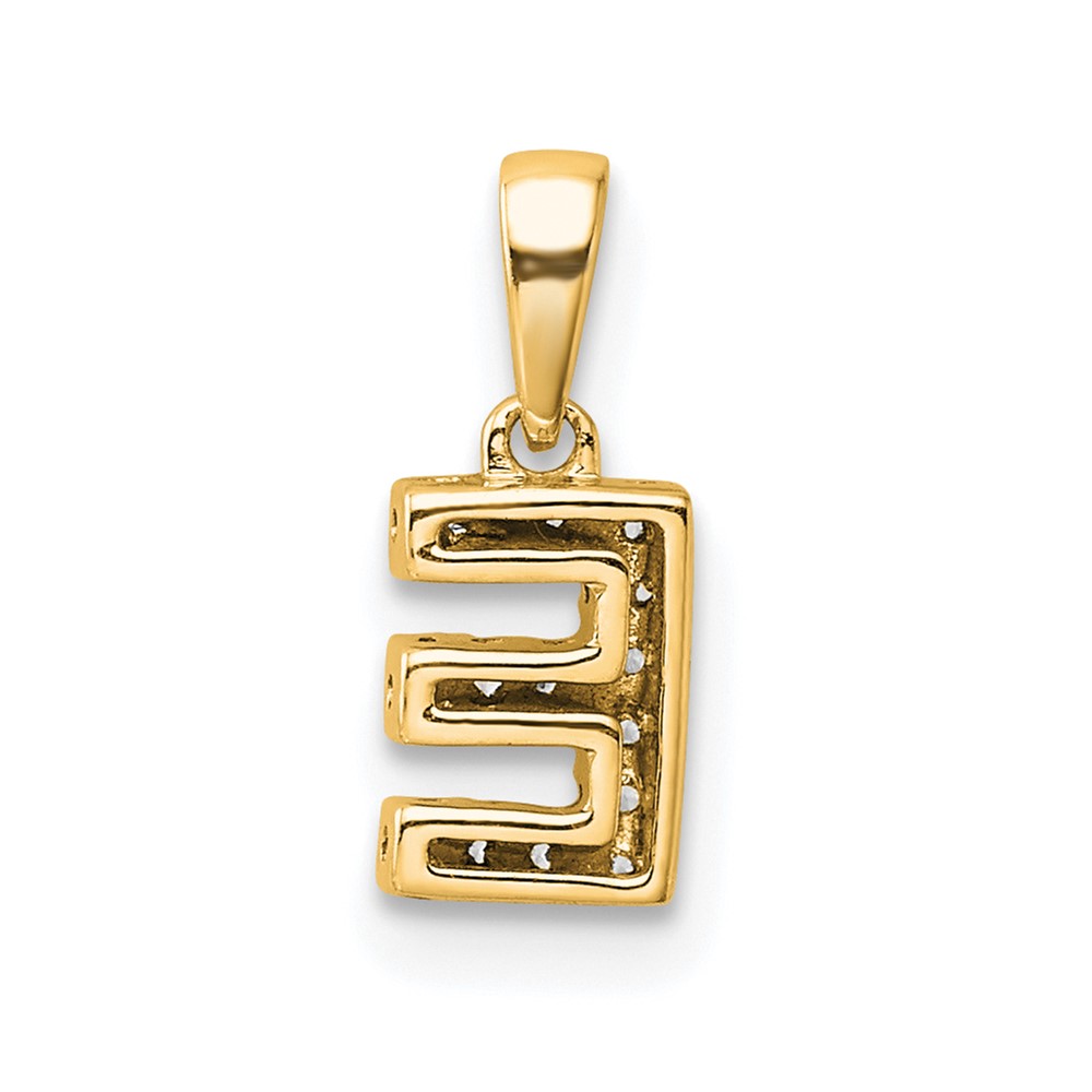14K  Diamond Letter E Initial with Bail Pendant (PM9797E-006-YA)